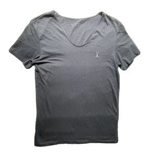 All Saints V-neck SS T-shirt Logo Made in Turkey Black Small Women